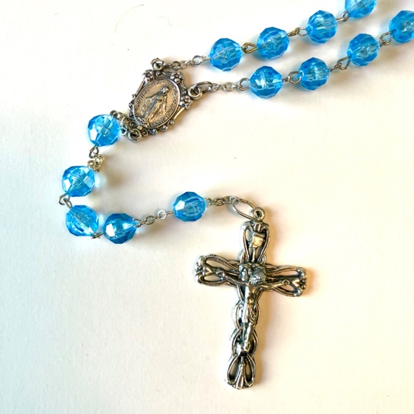 Rosary Beads - Turquoise And Silver - Picture 1 of 5